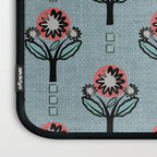 Blockprint Blooms on light blue Laptop Sleeve Gallery Image 3