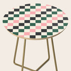 Checker racing stripes - green pink Side Table Gallery Image 2
