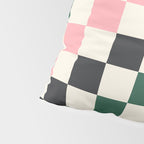 Checker racing stripes - green pink Pillow Sham Gallery Image 4