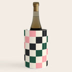 Checker racing stripes - green pink Wine Chiller Gallery Image 1