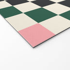 Checker racing stripes - green pink Welcome Mat Gallery Image 2