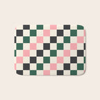 Checker racing stripes - green pink Bath Mat Gallery Image 1