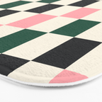 Checker racing stripes - green pink Bath Mat Gallery Image 3