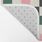 Checker racing stripes - green pink Bath Mat Gallery Image 2