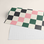 Checker racing stripes - green pink Wrapping Paper Gallery Image 2