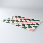 Checker racing stripes - green pink Rug Gallery Image 3