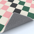 Checker racing stripes - green pink Rug Gallery Image 4