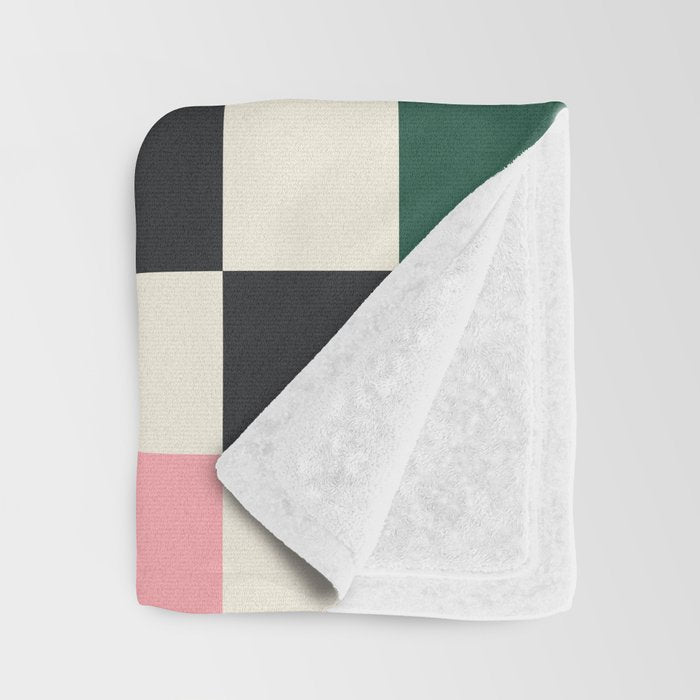 Checker racing stripes - green pink Throw Blanket Gallery Image 3
