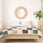 Checker racing stripes - green pink Duvet Cover Gallery Image 3