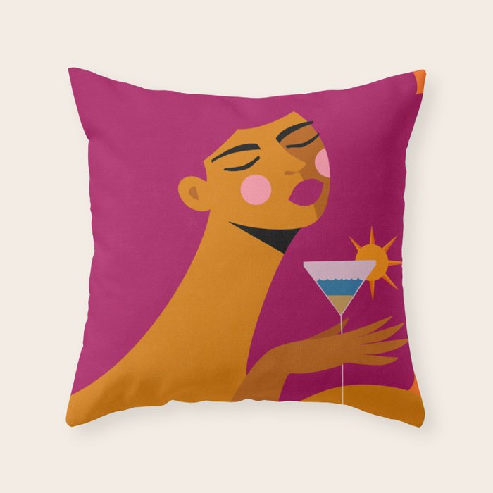 Summer Solstice Sip Throw Pillow Gallery Image 1
