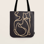 Abstract Line Art Cat 2 Tote Bag Gallery Image 1