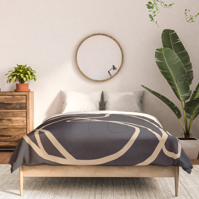 Abstract Line Art Cat 2 Comforter Gallery Image 3