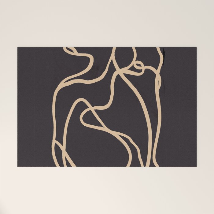 Abstract Line Art Cat 2 Welcome Mat Gallery Image 1