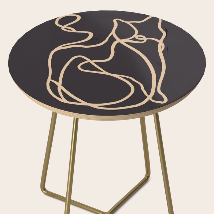 Abstract Line Art Cat 2 Side Table Gallery Image 2