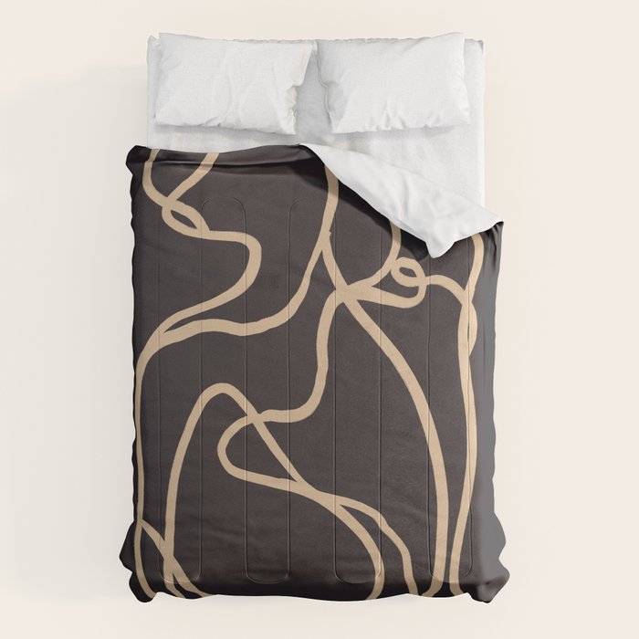 Abstract Line Art Cat 2 Comforter Gallery Image 6