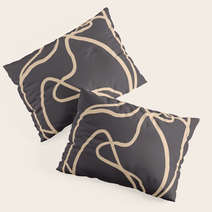 Abstract Line Art Cat 2 Pillow Sham Gallery Image 1
