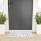 Minimal Arch XXVI White and Pink Modern Geometric Lines Welcome Mat Gallery Image 3