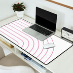 Minimal Arch XXVI White and Pink Modern Geometric Lines Desk Mat Gallery Image 2