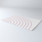 Minimal Arch XXVI White and Pink Modern Geometric Lines Rug Gallery Image 3