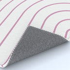 Minimal Arch XXVI White and Pink Modern Geometric Lines Rug Gallery Image 4