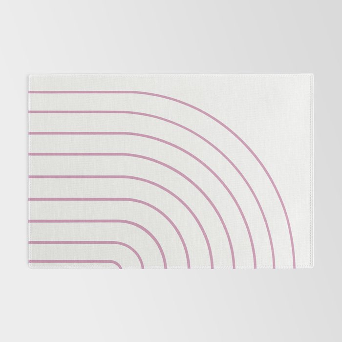 Minimal Arch XXVI White and Pink Modern Geometric Lines Rug Gallery Image 2