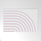 Minimal Arch XXVI White and Pink Modern Geometric Lines Welcome Mat Gallery Image 1