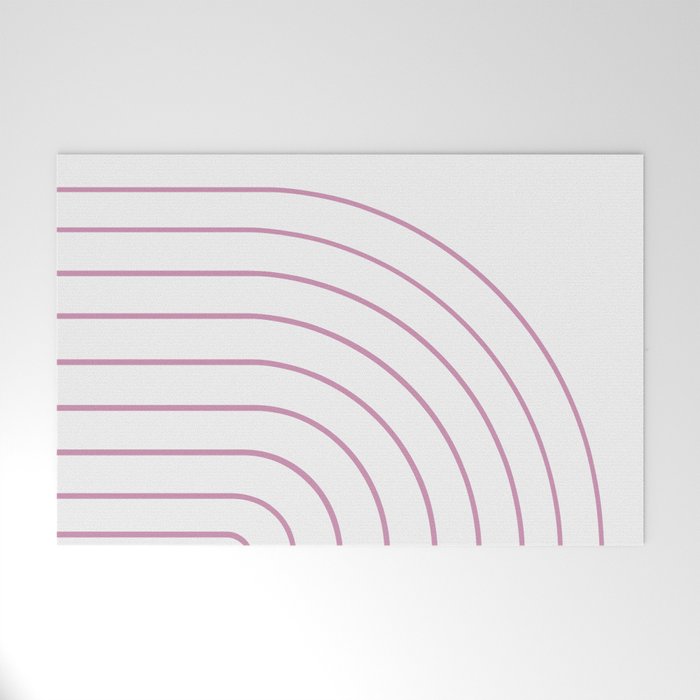 Minimal Arch XXVI White and Pink Modern Geometric Lines Welcome Mat Gallery Image 1