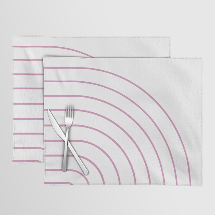 Minimal Arch XXVI White and Pink Modern Geometric Lines Placemat Gallery Image 1