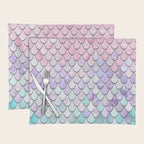 Mermaid Pastel Pink Purple Aqua Teal Placemat Gallery Image 1