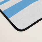 Mid Century Modern Piquet Abstract Multi Geometric Pattern Blue and White  Desk Mat Gallery Image 4