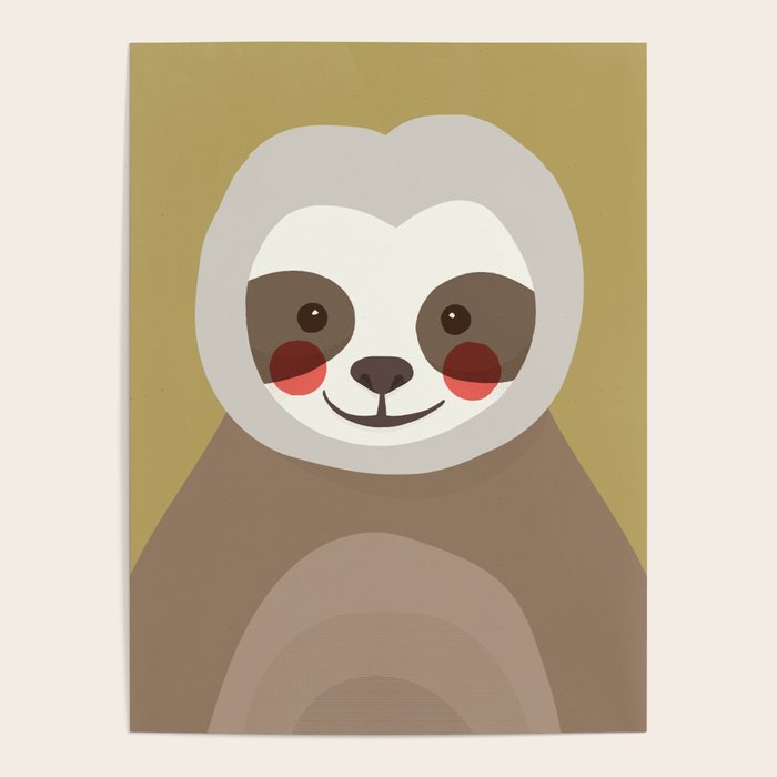 Sloth Animal Portrait Poster Gallery Image 1
