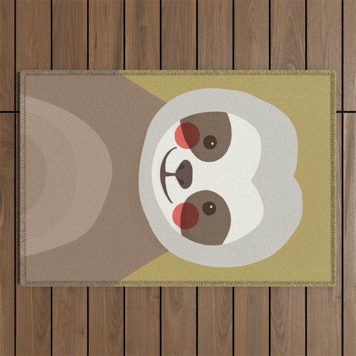 Sloth Animal Portrait Outdoor Rug Gallery Image 1