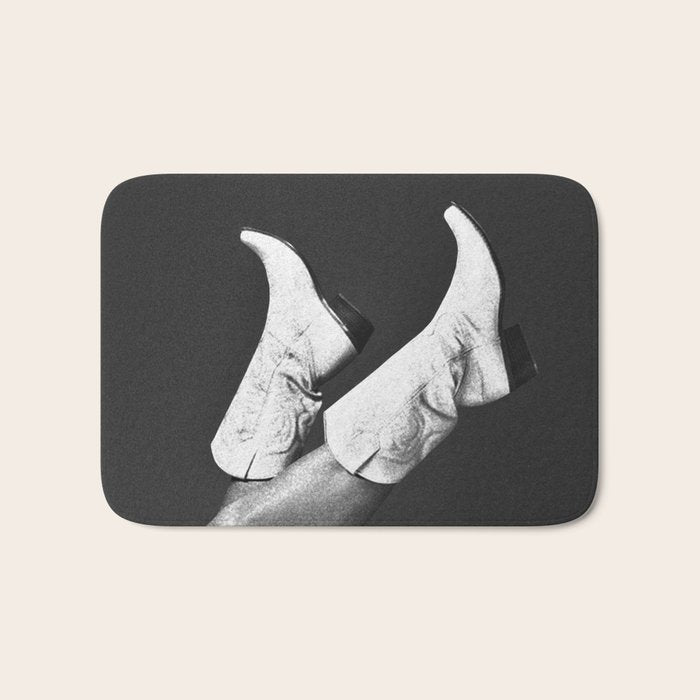 These Boots - Noir / Black & White Bath Mat Gallery Image 1