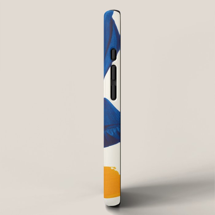 Minimalist Abstract Mid Century Modern Colorful Shape Yellow Blue Pattern Fun Art iPhone Case Gallery Image 2