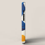 Minimalist Abstract Mid Century Modern Colorful Shape Yellow Blue Pattern Fun Art iPhone Case Gallery Image 2