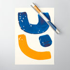Minimalist Abstract Mid Century Modern Colorful Shape Yellow Blue Pattern Fun Art Wrapping Paper Gallery Image 1