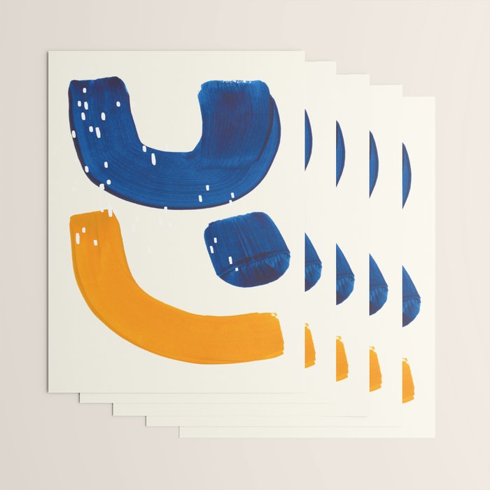 Minimalist Abstract Mid Century Modern Colorful Shape Yellow Blue Pattern Fun Art Wrapping Paper Gallery Image 3
