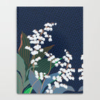 Big flowers Lily of the valley dark denim Notebook Gallery Image 4