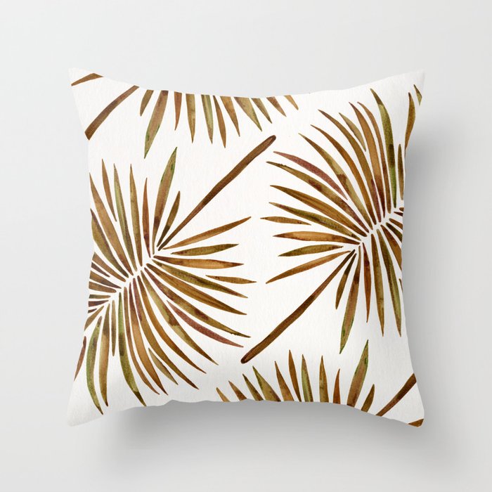 Tropical Fan Palm - Sepia Throw Pillow Gallery Image 6