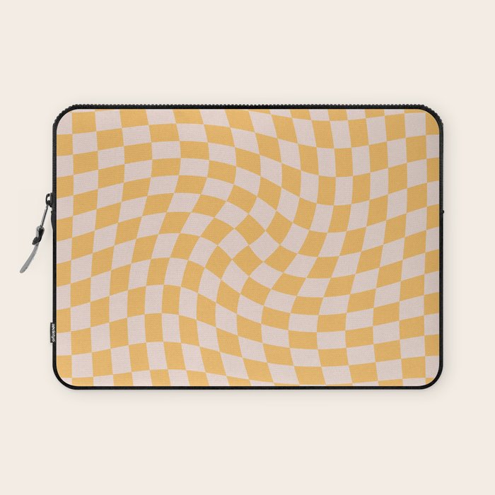 Check I - Yellow Twist â Checkerboard Print Laptop Sleeve Gallery Image 1