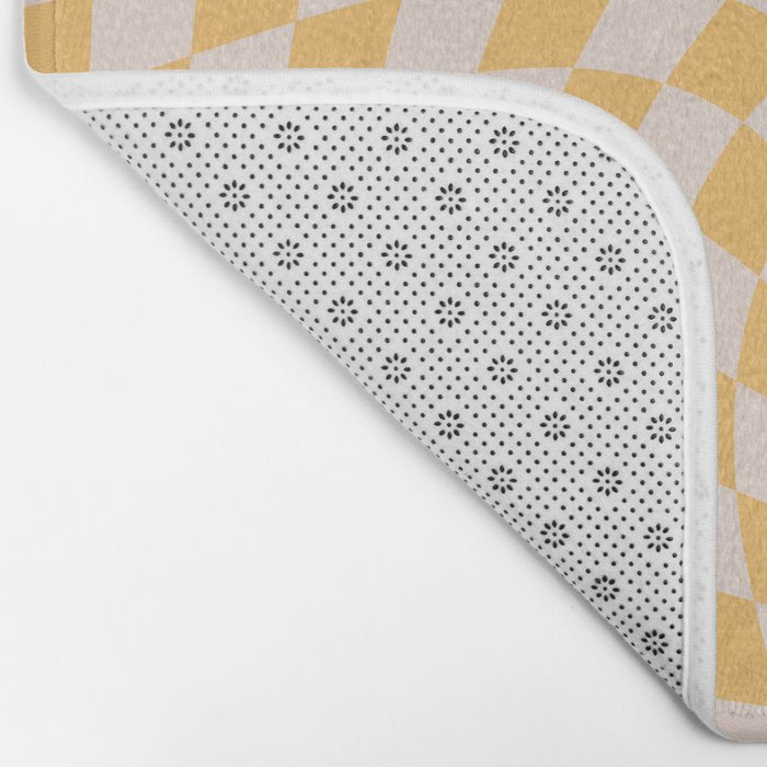 Check I - Yellow Twist â Checkerboard Print Bath Mat Gallery Image 2