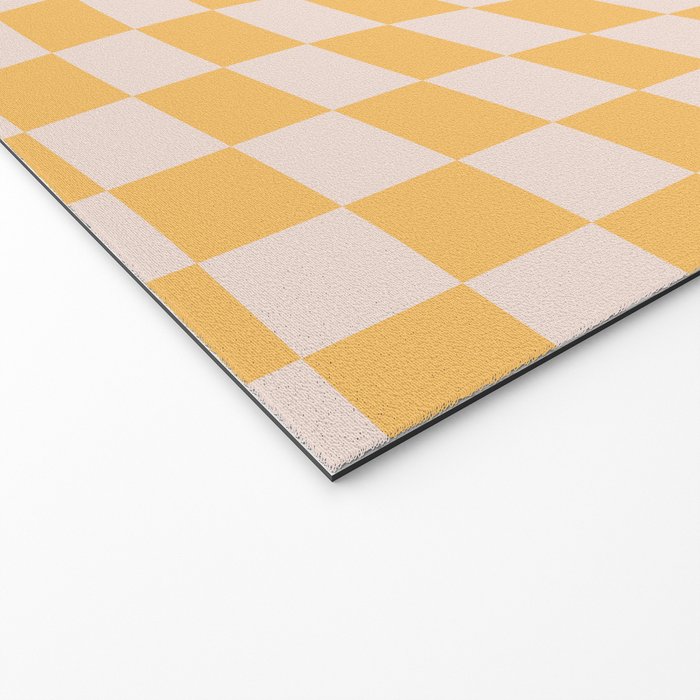 Check I - Yellow Twist â Checkerboard Print Welcome Mat Gallery Image 2