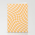 Check I - Yellow Twist â Checkerboard Print Stationery Card Gallery Image 2