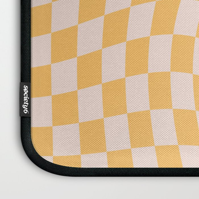 Check I - Yellow Twist â Checkerboard Print Laptop Sleeve Gallery Image 3