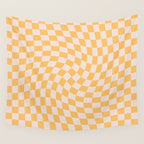 Check I - Yellow Twist â Checkerboard Print Wall Tapestry Gallery Image 4