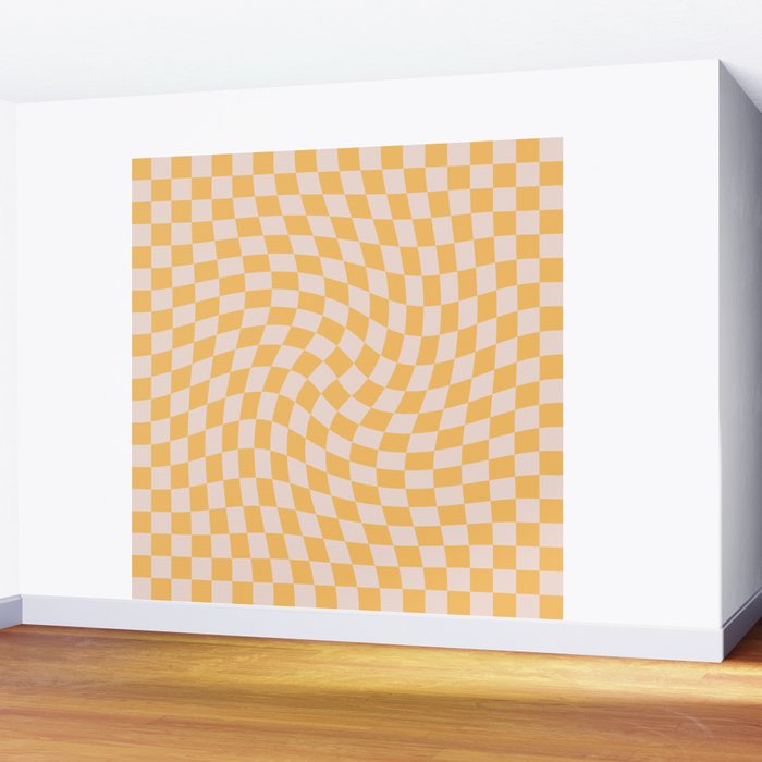 Check I - Yellow Twist â Checkerboard Print Wall Mural Gallery Image 2