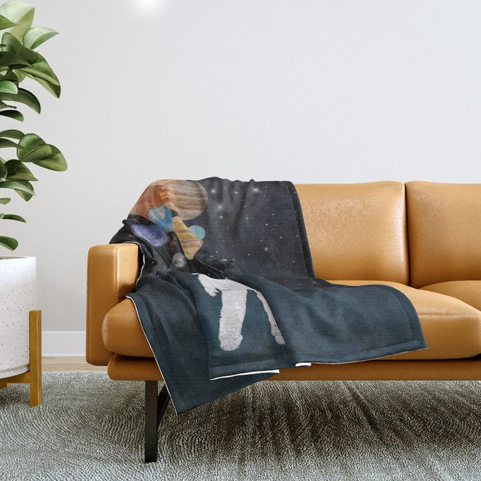 balloon universe Throw Blanket Gallery Image 1