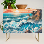 The Urge - A Contemporary Ukiyo-e Nature Landscape Credenza Gallery Image 1
