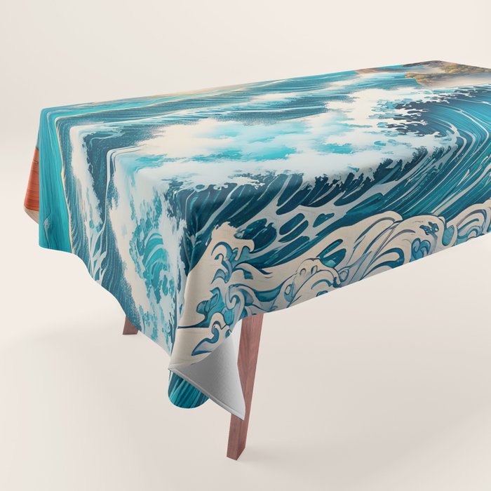 The Urge - A Contemporary Ukiyo-e Nature Landscape Tablecloth Gallery Image 1