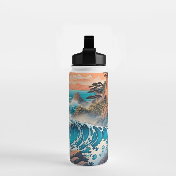 The Urge - A Contemporary Ukiyo-e Nature Landscape Water Bottle Gallery Image 2